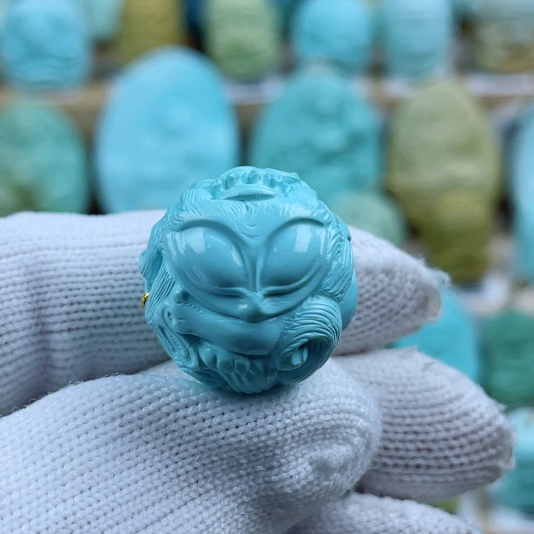 绿松石未镶嵌珠宝奇石21mm