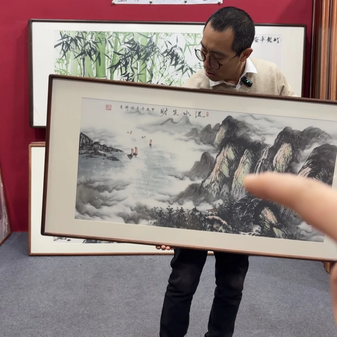 国画带框绘画120/60尺寸