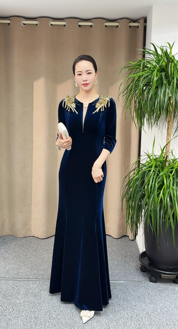 红印象喜妈妈喜婆婆气质显瘦优雅大气婚宴礼服