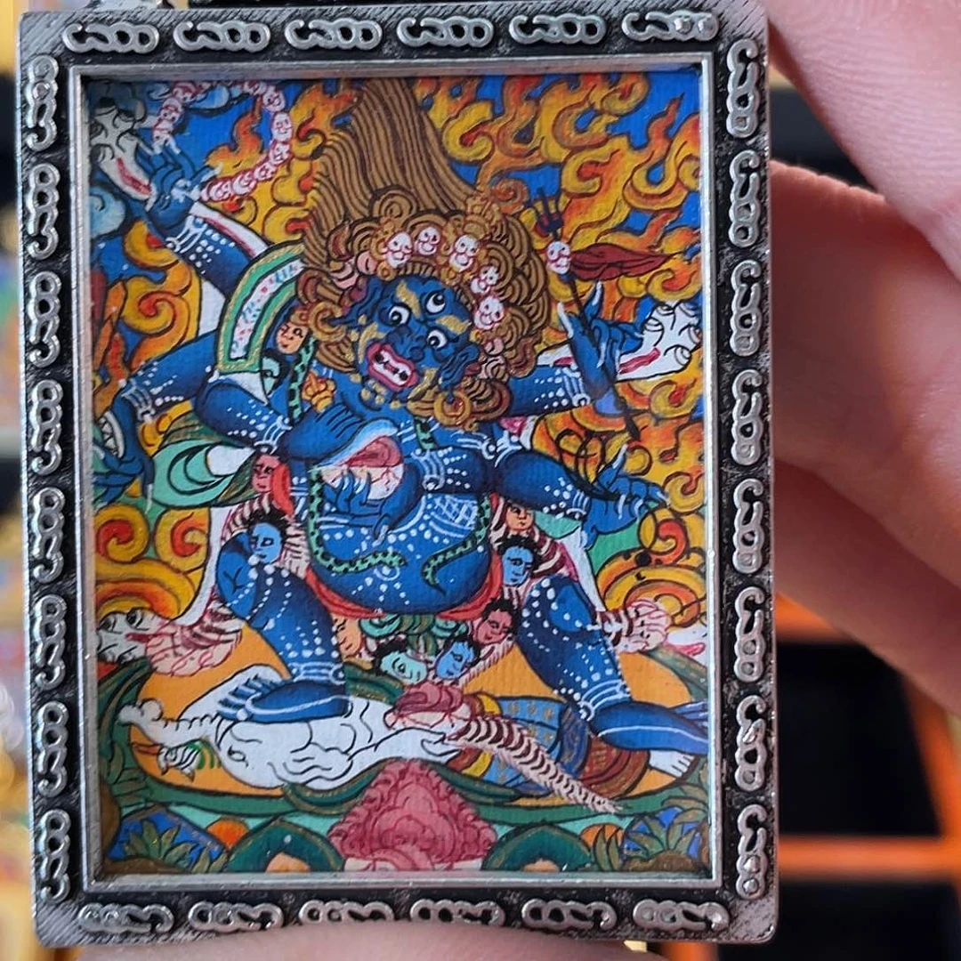 吊坠M***n热贡纯手绘高卡六臂大黑