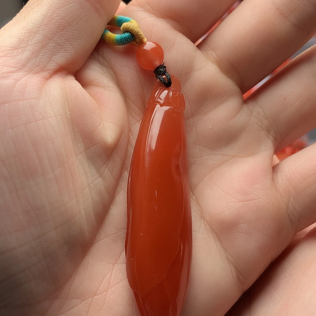 南红玛瑙未镶嵌1杨柳大黑洞玉兰花吊坠