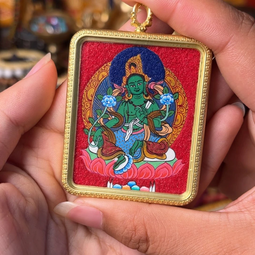 吊坠绿度卡手绘卡卡手绘