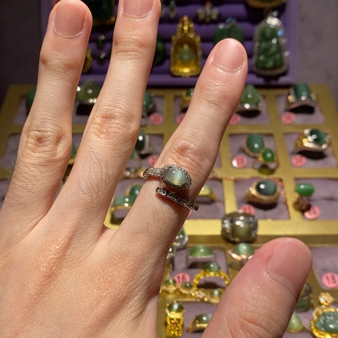 和田玉（碧玉）戒指未镶嵌