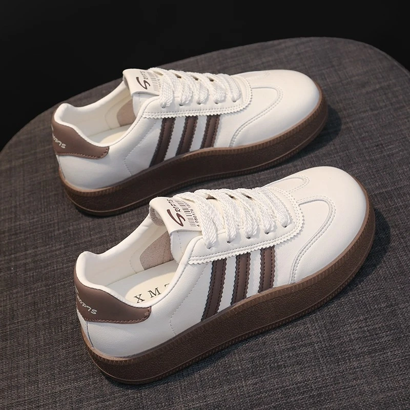 Moleubak小白鞋女款2025新款春秋季百搭德训鞋学生平底轻便运动鞋