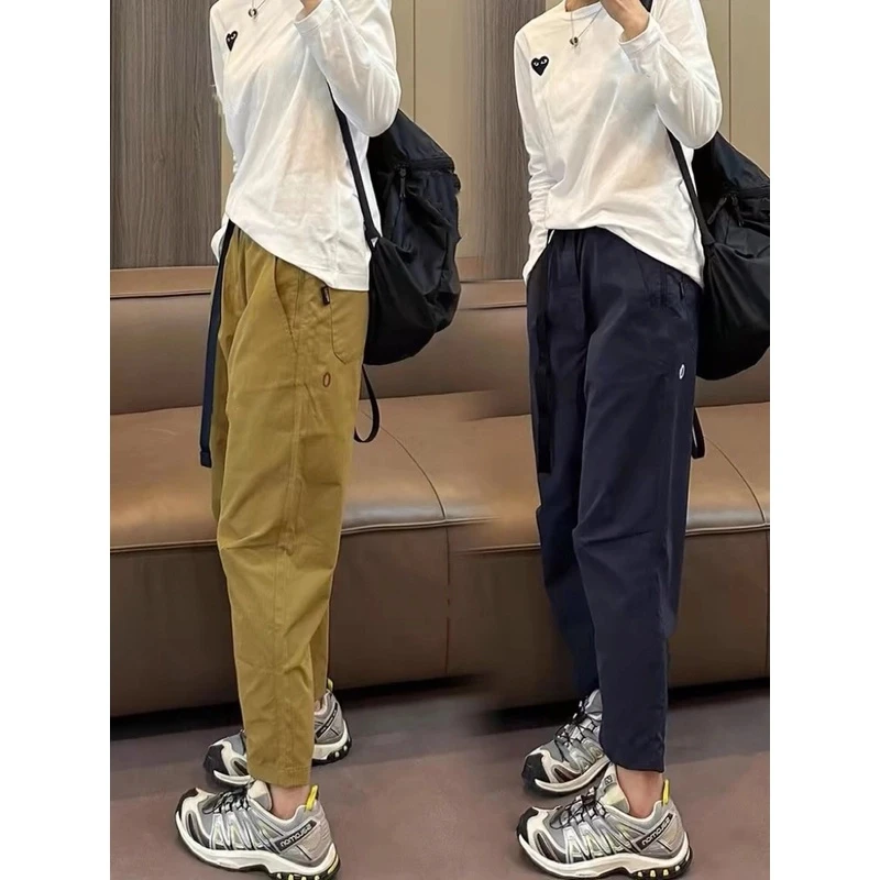 春秋新品运动薄九分直通锥形休闲裤1030松紧弹力腰围百搭男女情侣