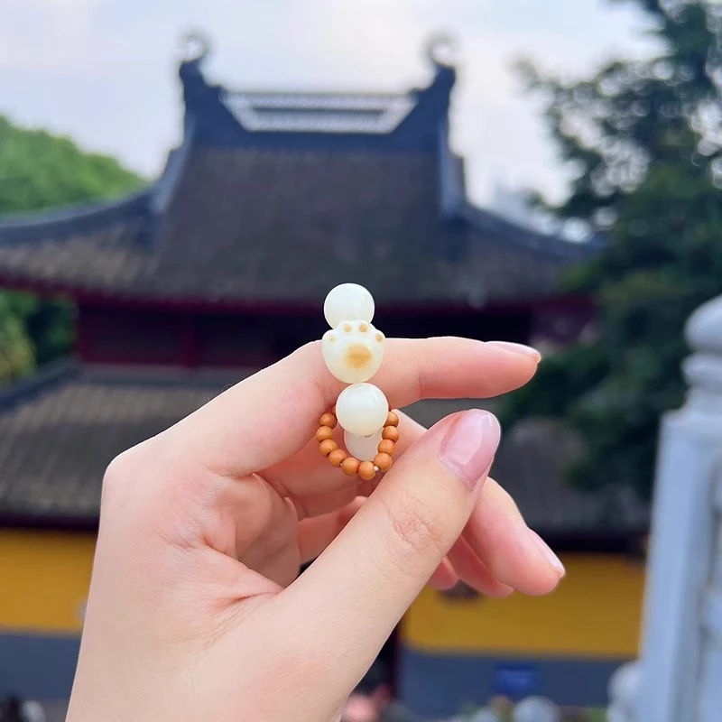 【灵月阁旗舰店】菩提猫爪指尖手捻文玩手串手持把件绕指柔手串送情