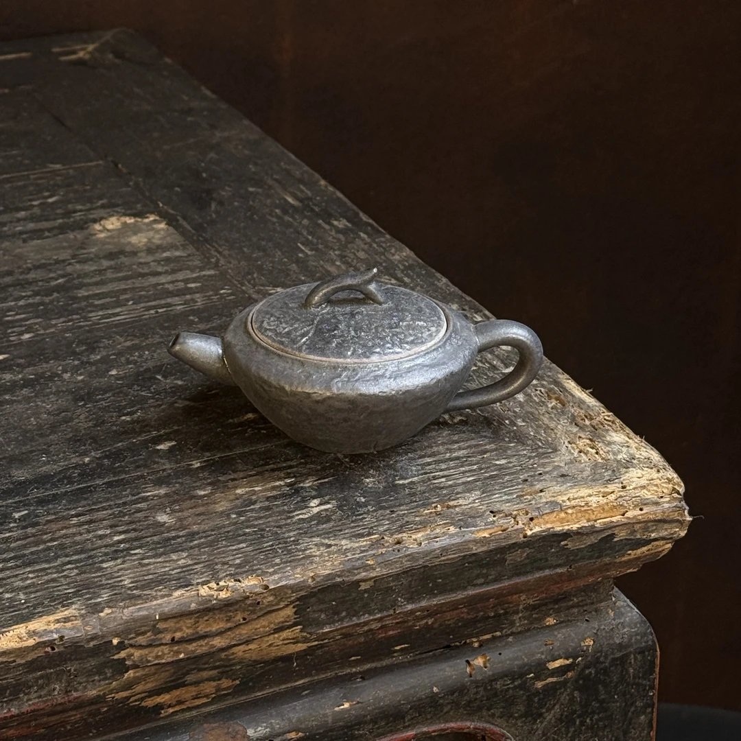 小黑 古铜彩茶壶备前烧粗陶铁胎泥甲骨文泡茶壶家用煮泡器