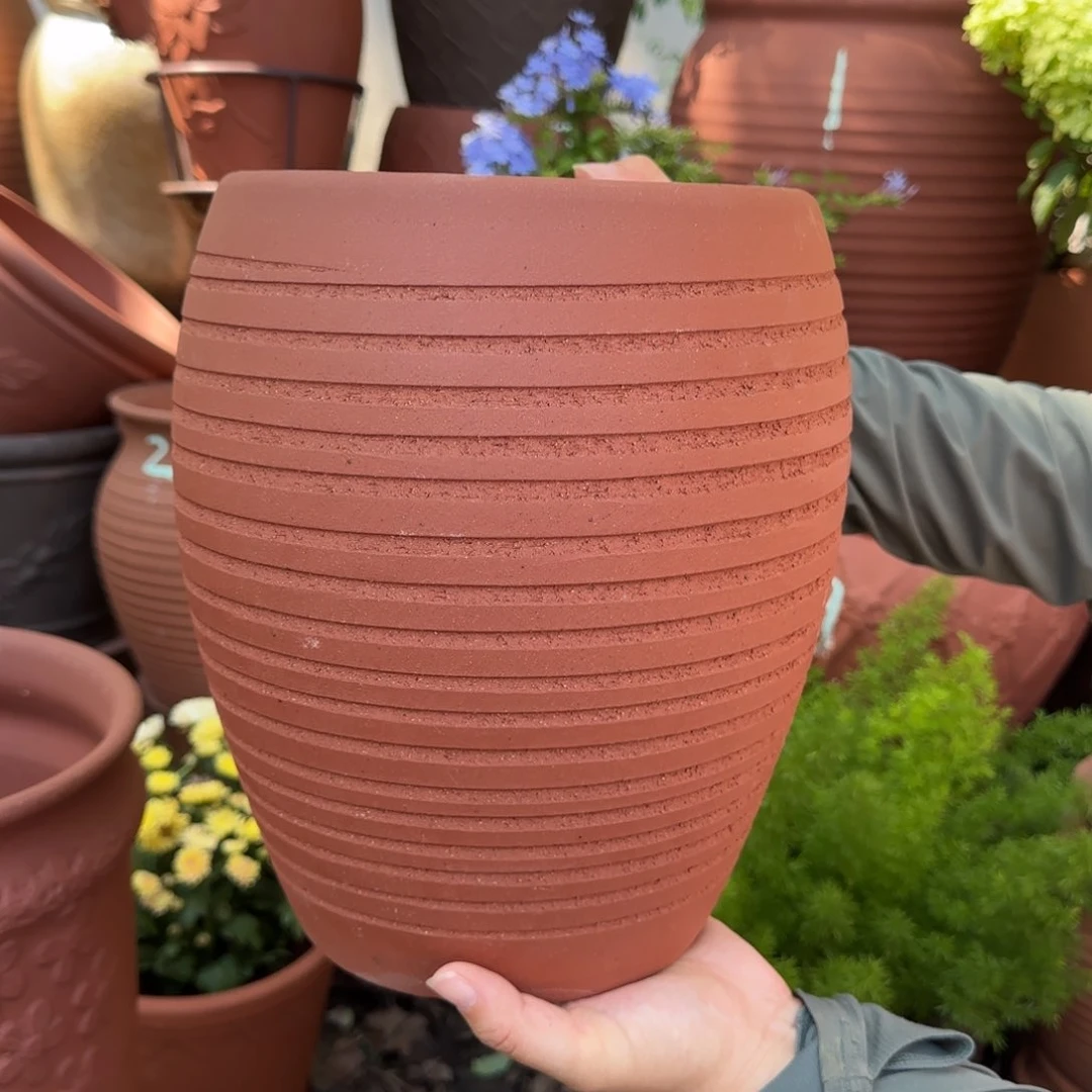 紫砂花盆口20高26宜兴紫砂
