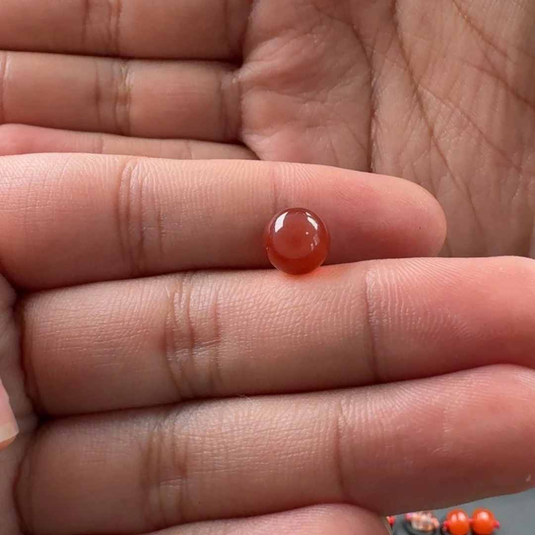 幸***生南红玛瑙未镶嵌天眼8.2mm