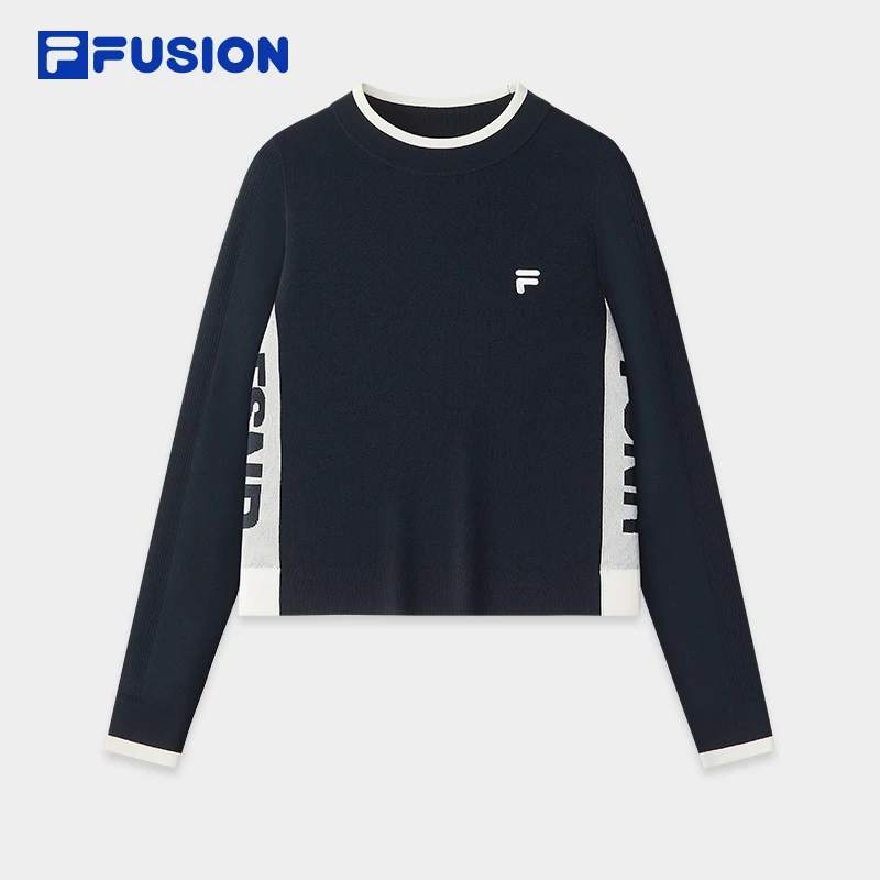 FILA FUSION斐乐紧身显瘦长袖T恤圆领运动套头打底衫T11W535403F