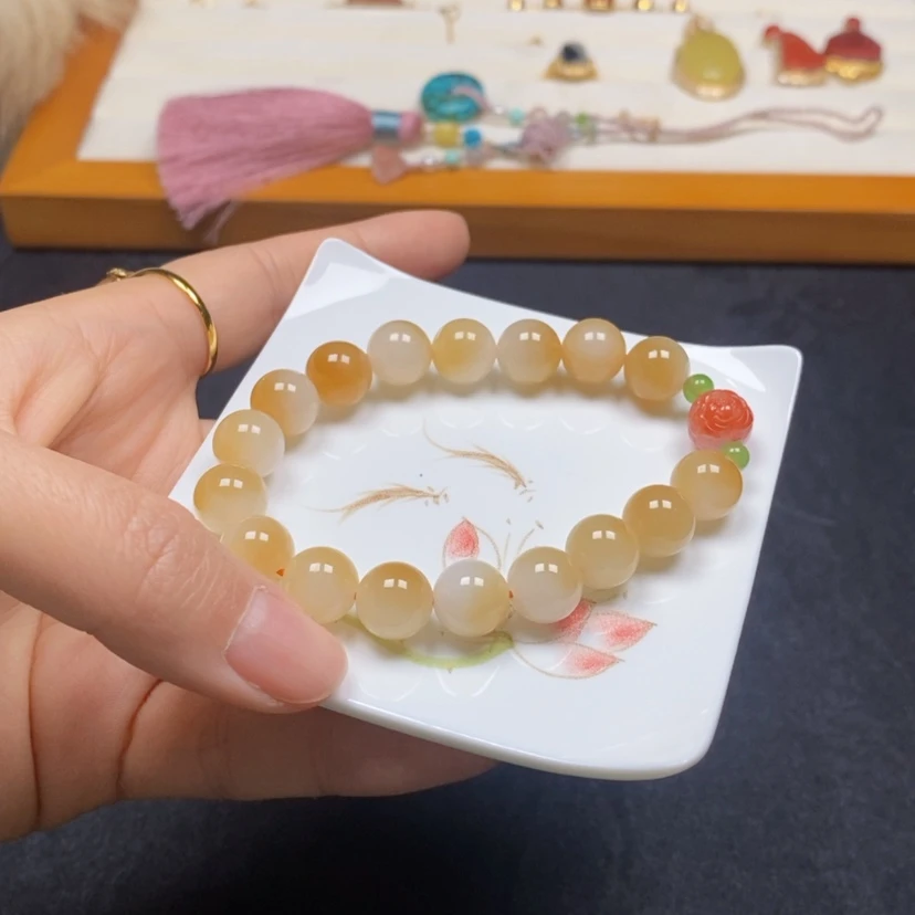 【闪购商品】和田玉（糖玉）手串未镶嵌烤**块