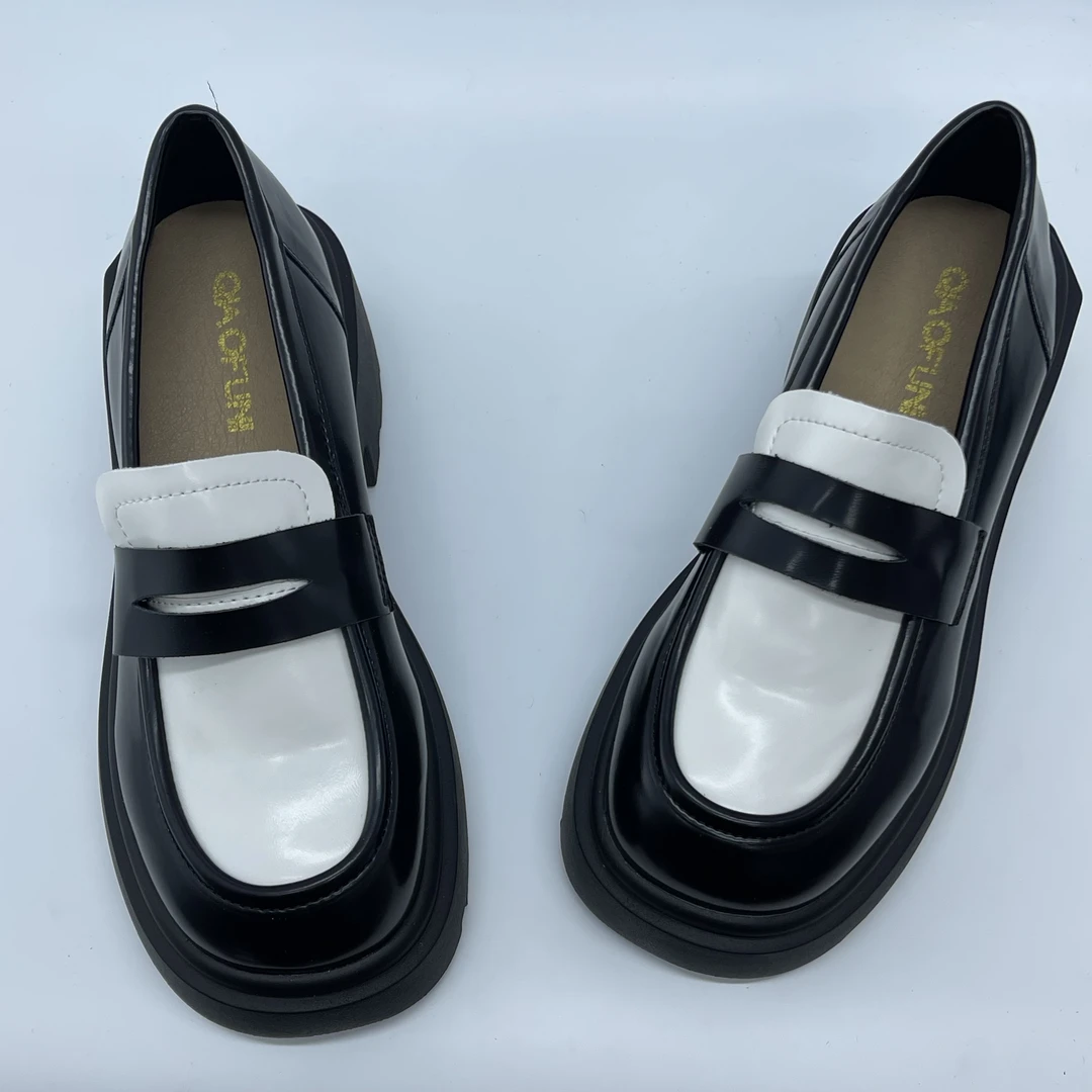 夏季英伦风乐福鞋百搭复古学院厚底女鞋皮鞋厚底增高3124