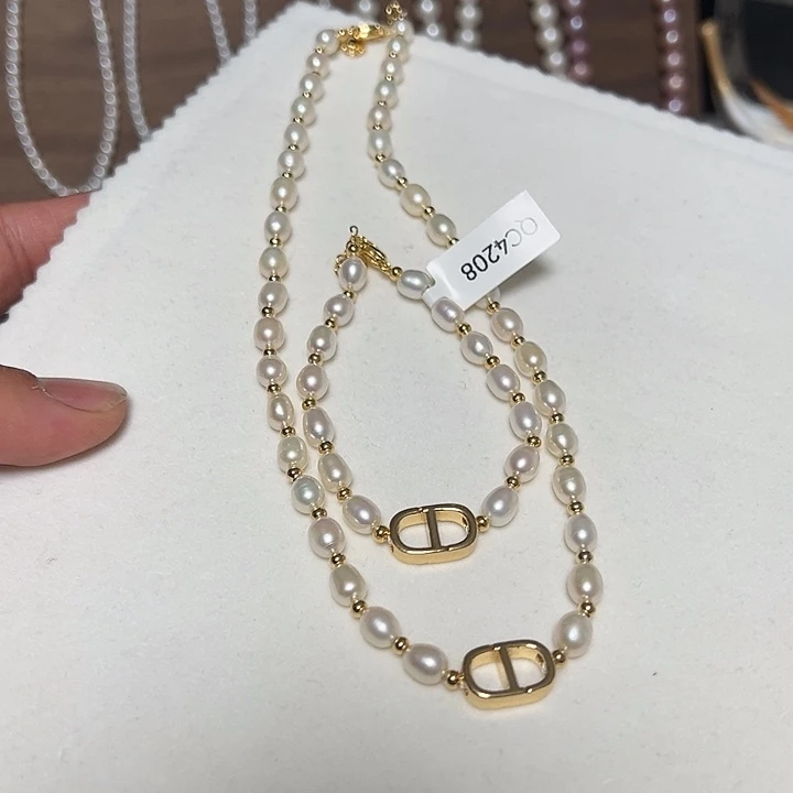 颈饰钛钢淡水珍珠