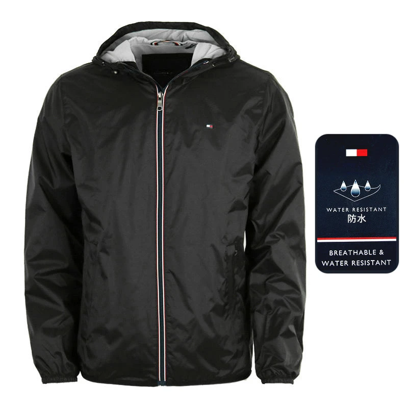TOMMY HILFIGER汤米希尔费格男士大牌外套新款休闲薄款连帽夹克