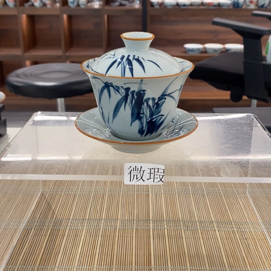 釉下彩老陶泥手工绘制