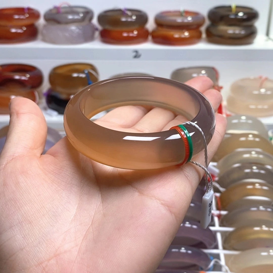 玛瑙/玉髓手镯未镶嵌萍*肥天然纹雾