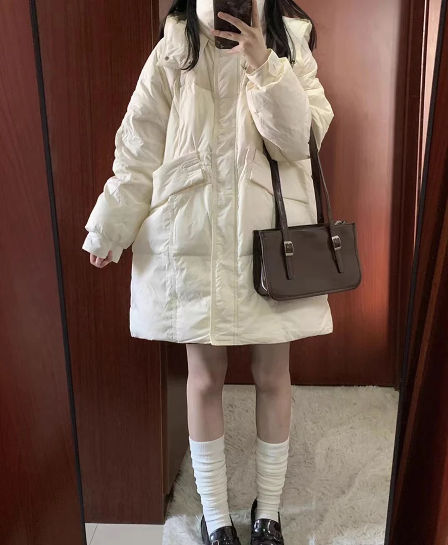 A143羽绒服米白色（S衣长80左右）