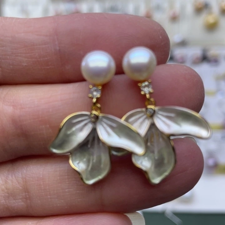 淡水珍珠耳饰未镶嵌