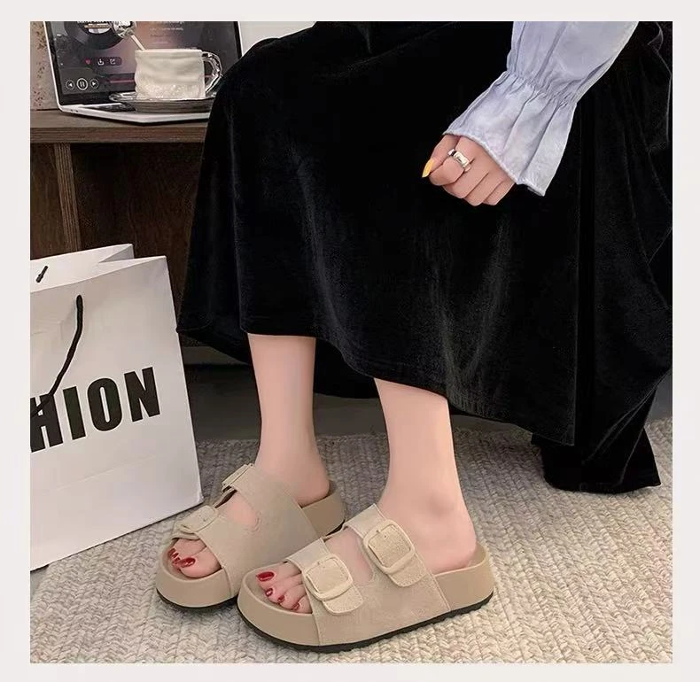 FUJIA STYLE新款韩版简约纯色百搭时尚厚度凉拖KN252827