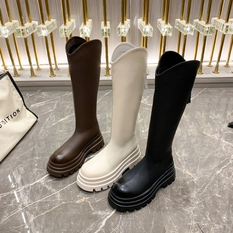 2024冬季新款时装靴圆头小个子时尚加绒骑士秋冬长筒靴7101-20