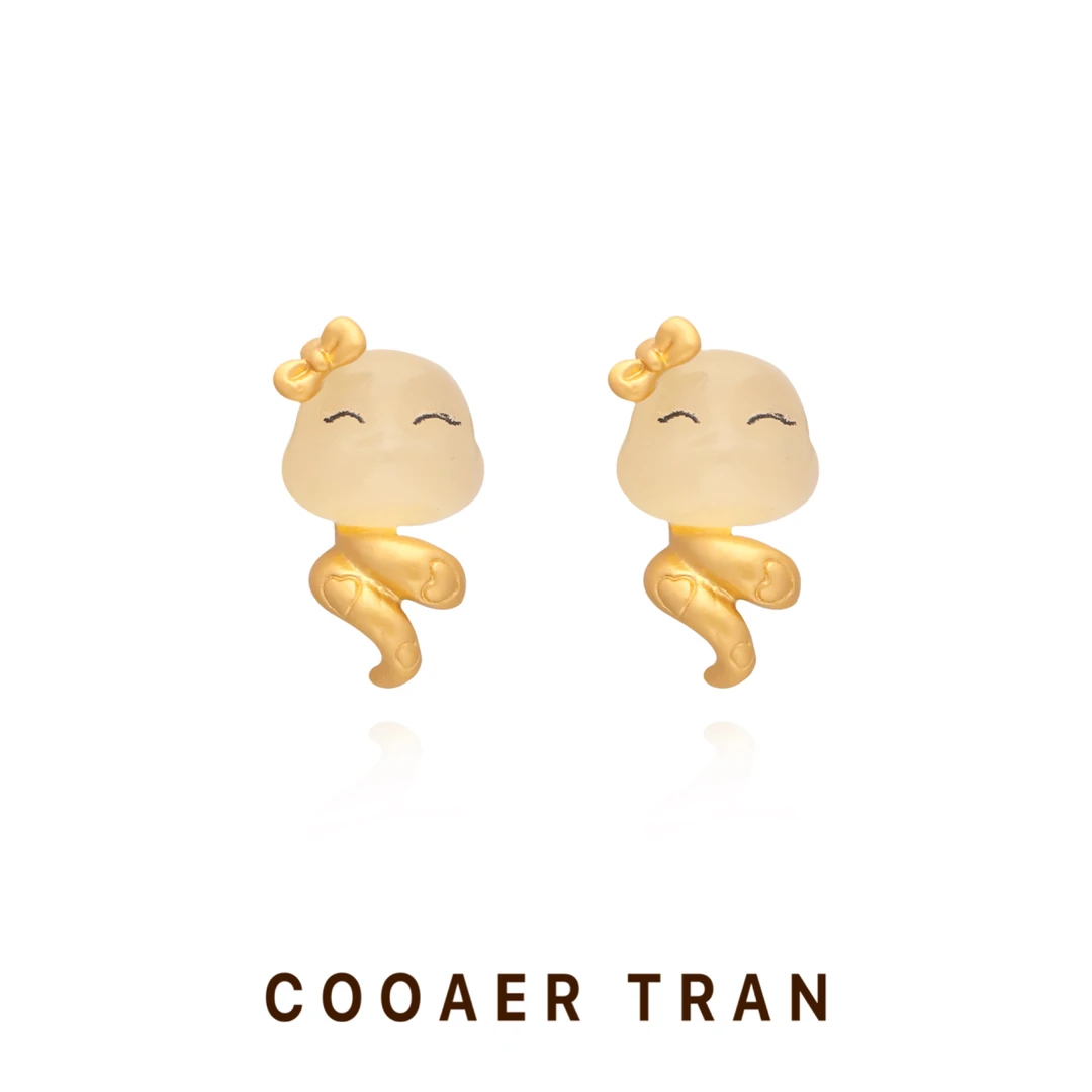 铜合金耳饰 【蛇愿】时尚百搭精致小众设计感新款蛇年耳饰RH9018#