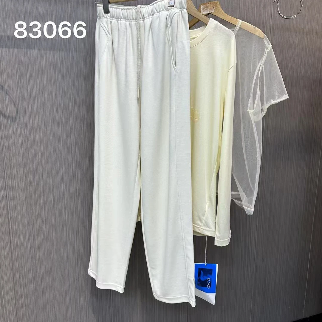 时尚气质百搭长袖裤子罩衫三件套83066