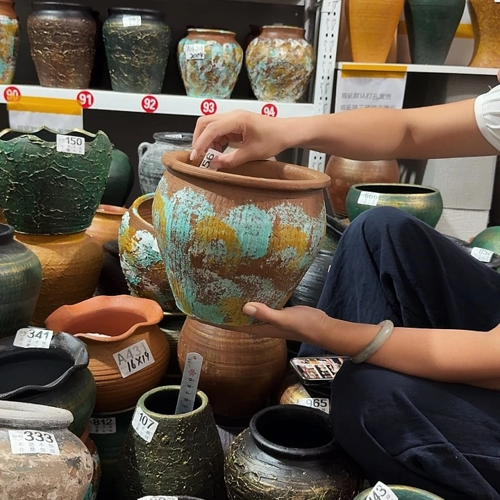 彩绘缸156高度19口径21