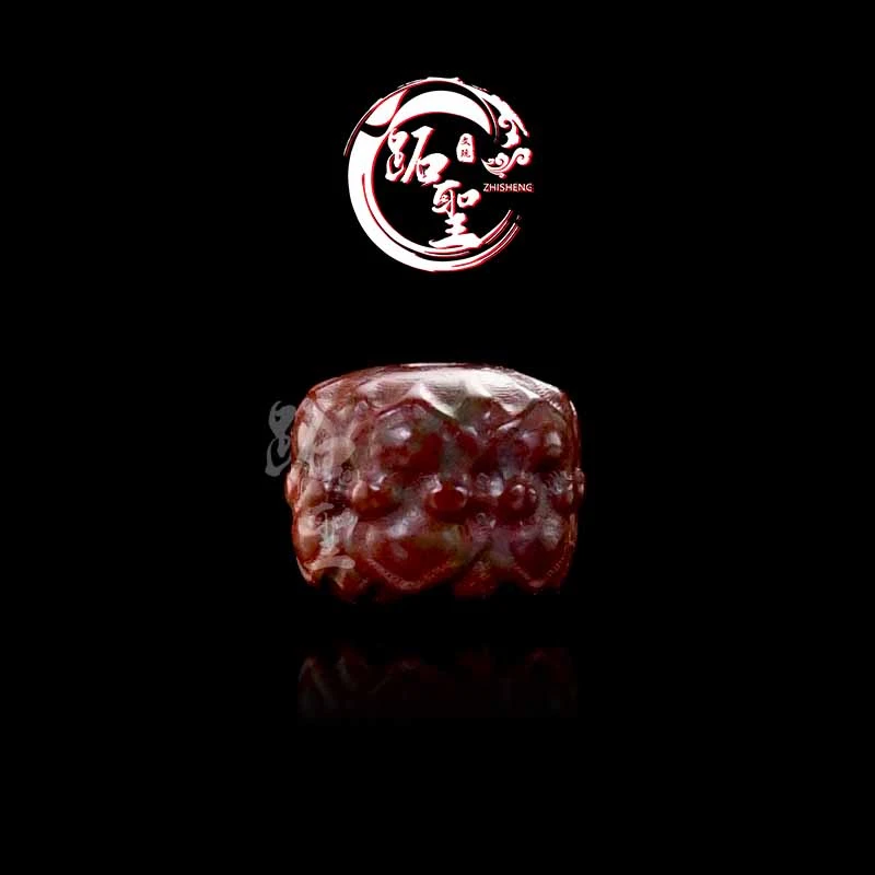 8MM战国红并蒂莲老型桶珠单珠文玩椰蒂百香籽手串配饰配珠散珠