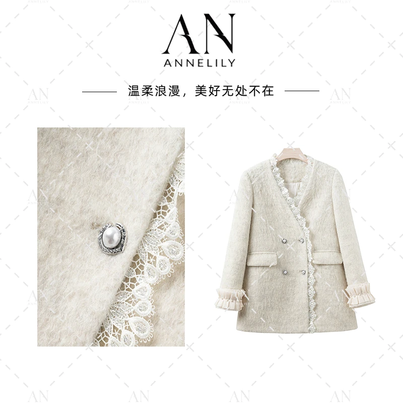 ANNELILY 【米菲】新款设计感气质百搭羽绒服外套AW2411117