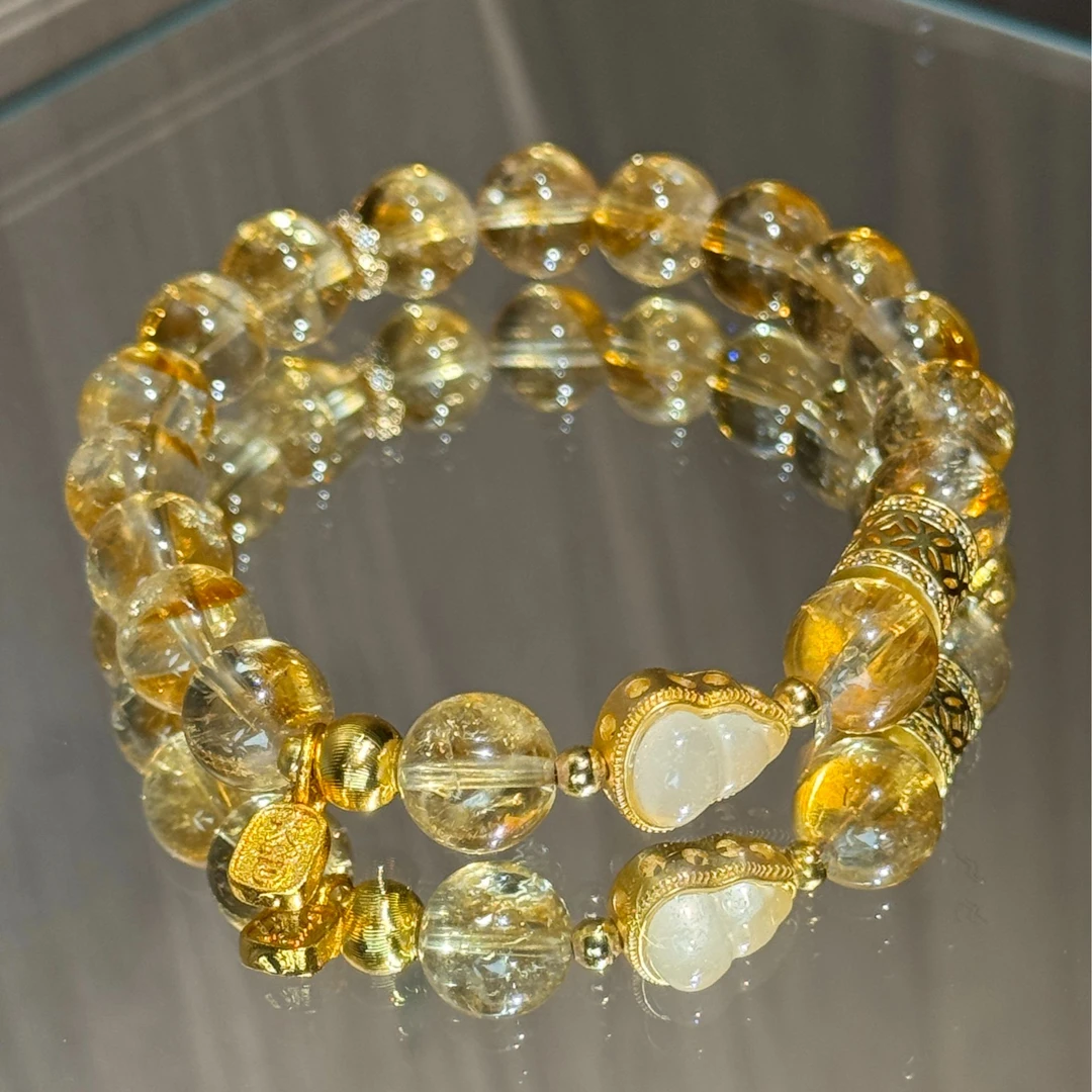 【鎏金葫芦】天然黄塔晶手串  多样性发其一