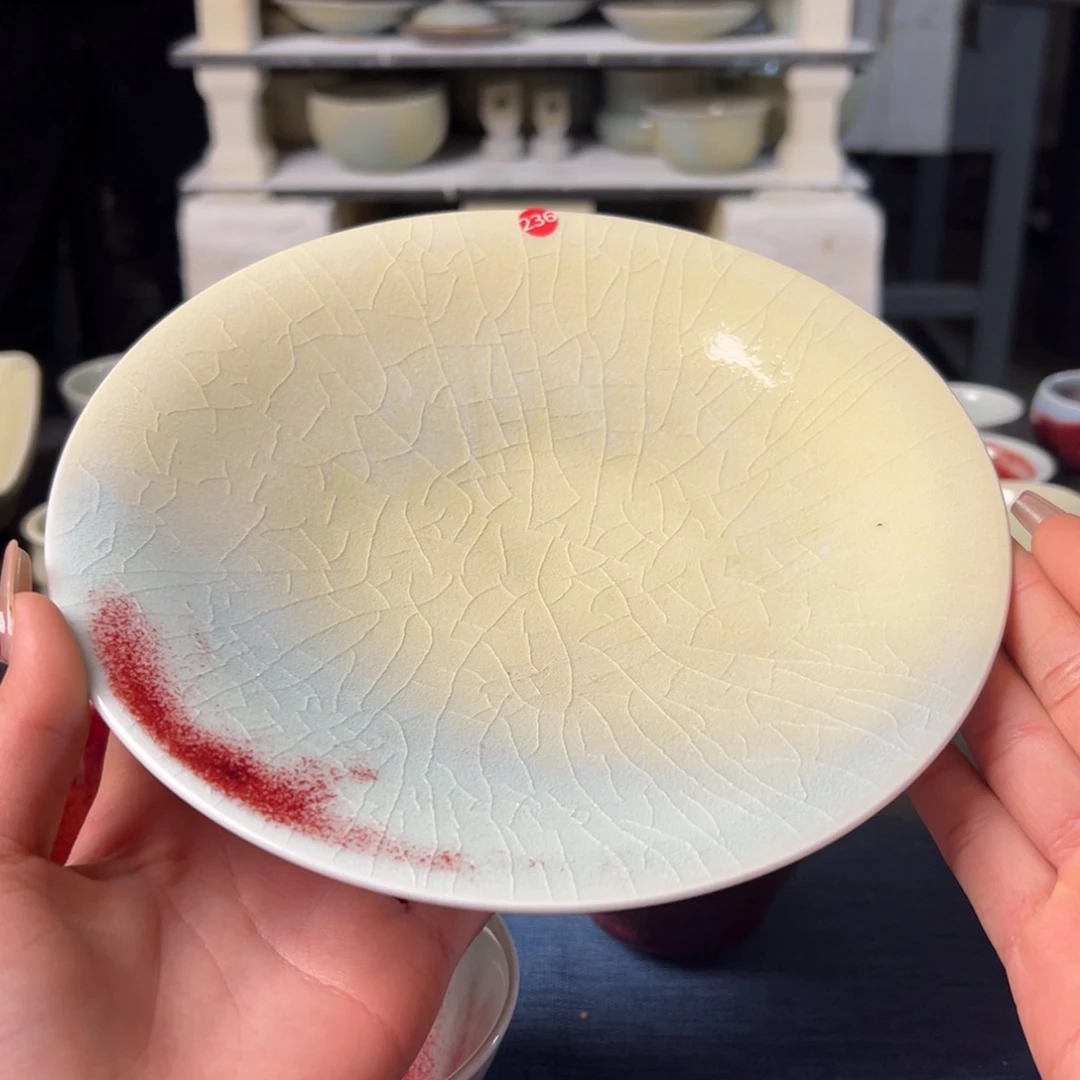 瓷片吃****羊微瑕果盘纯手工