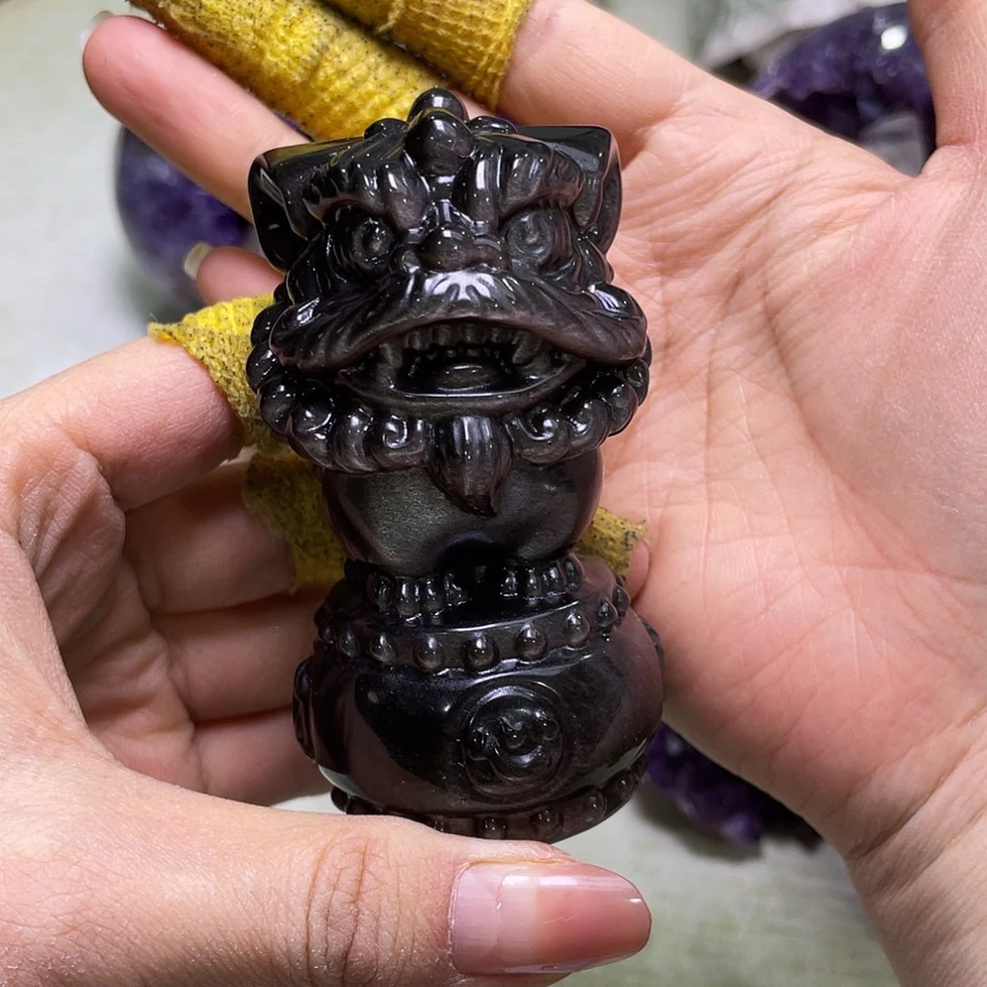 黑曜岩珠宝奇石未镶嵌摆件