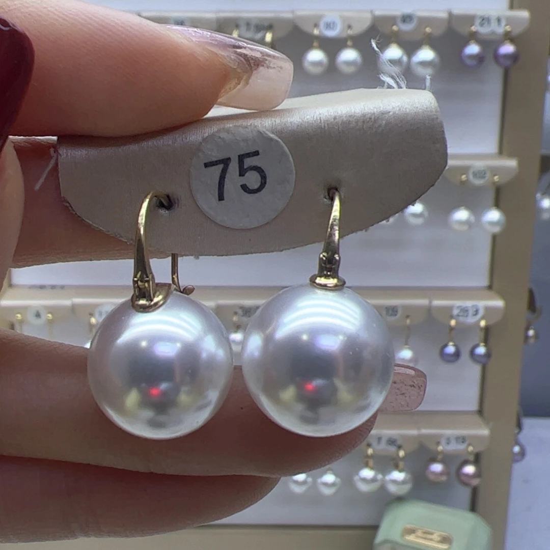 淡水珍珠耳饰18K金镶嵌