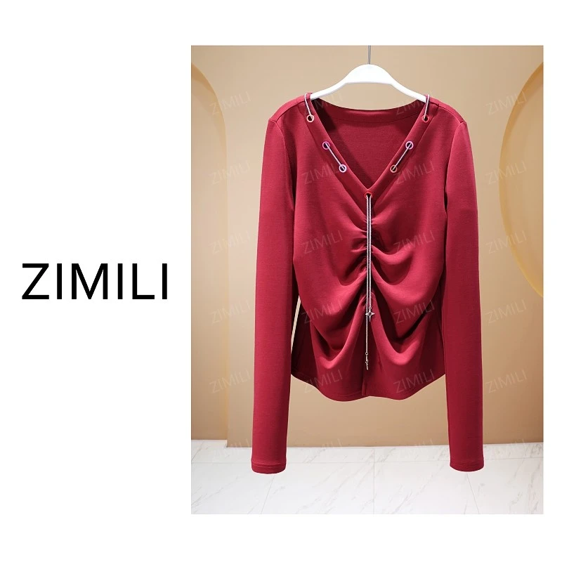 【亮哥欧货女装】冬季热感天丝《巴洛克》高弹显瘦打底上衣26196-B3