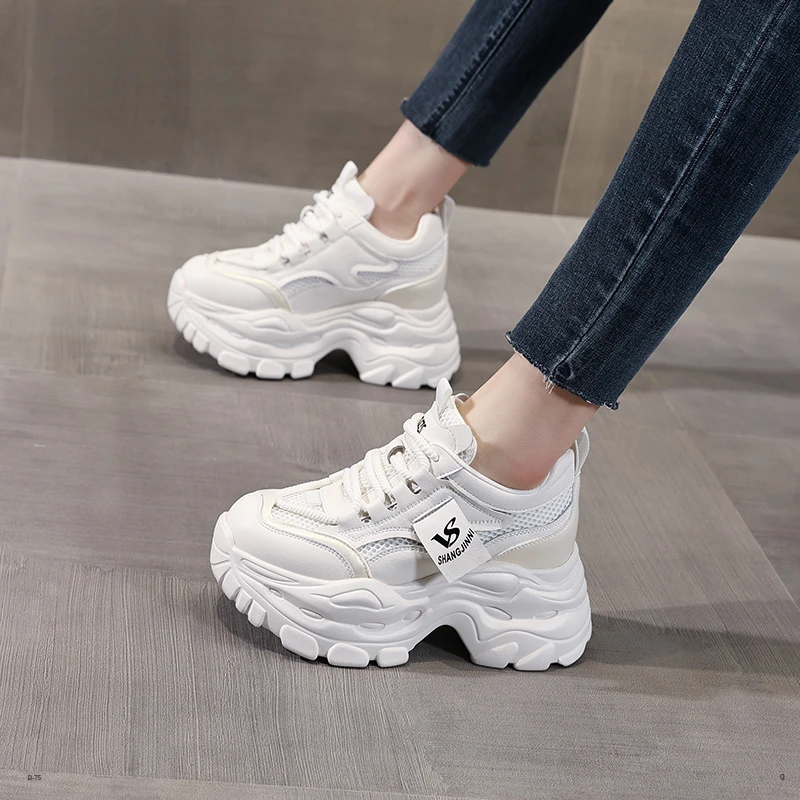 玛古芭春季新款内老爹鞋女透气厚底百搭小个子休闲运动单鞋潮