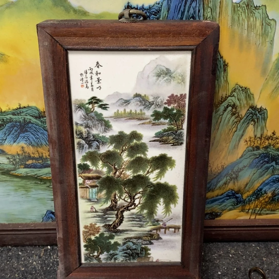 瓷片28*16*1景德镇瓷板画柴窑烧制