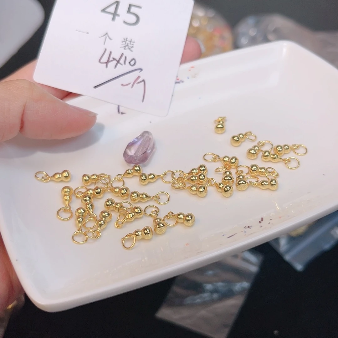 紫晶珠宝半成品银S925镀金镶嵌45