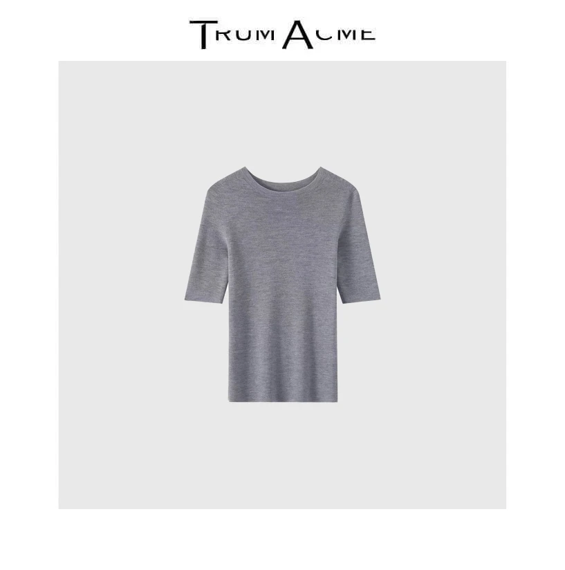 TrumAcme~2025新款毛针织衫圆领常规款修身型打底衫时尚百搭舒适