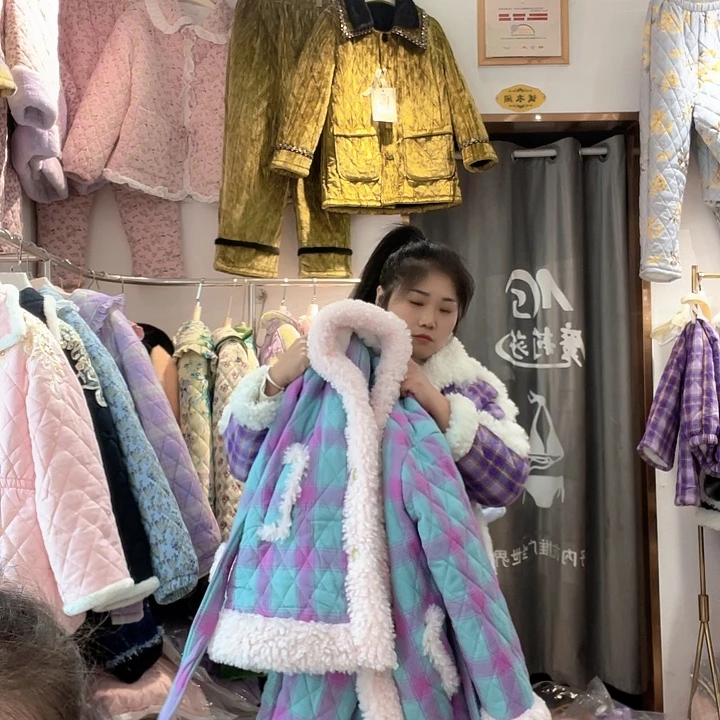 三层夹棉加厚保暖睡衣