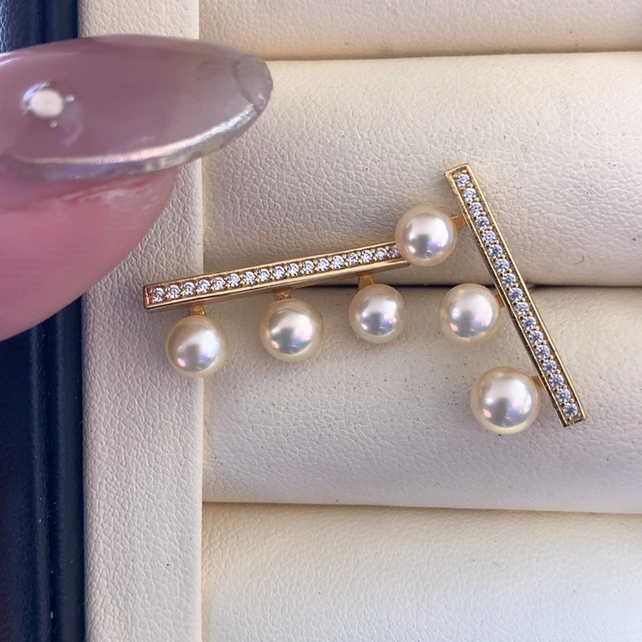 银S925镶嵌耳饰海水珍珠