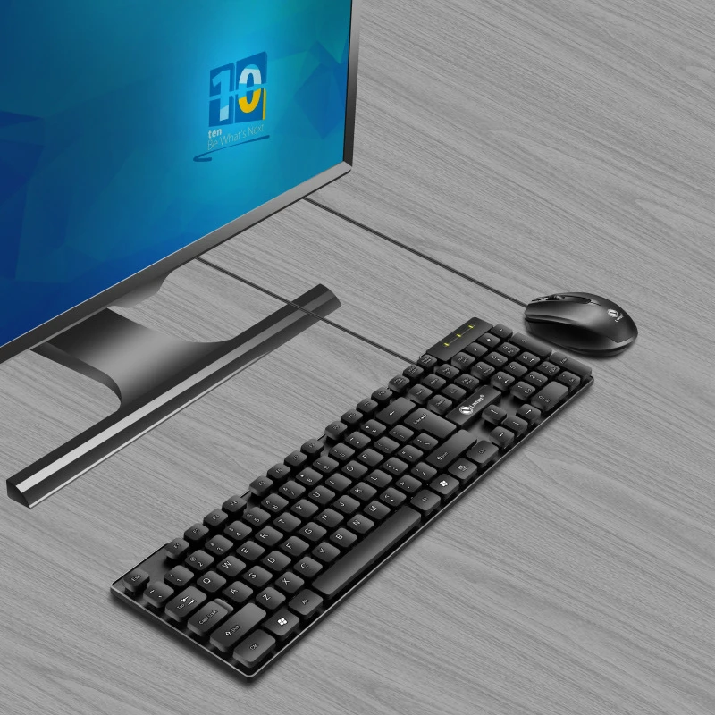 力镁键盘鼠标USB有线家用办公防水静音电脑键鼠套装键盘套装