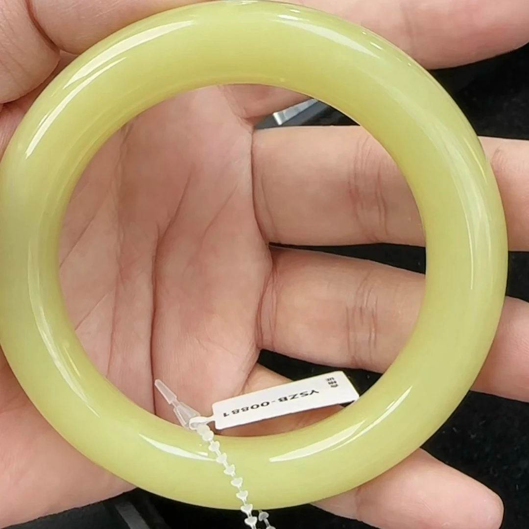 和田玉黄口鸡油黄58-60圈口手镯