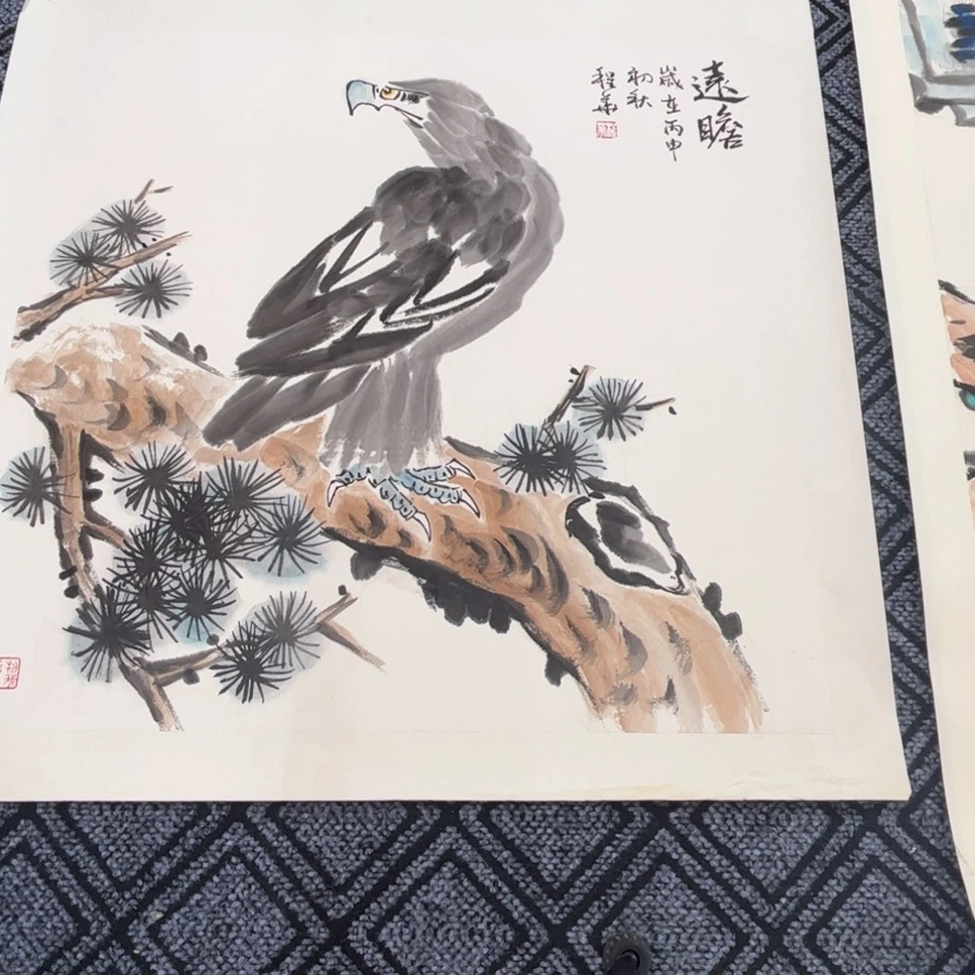 我***@国画四尺斗方花鸟