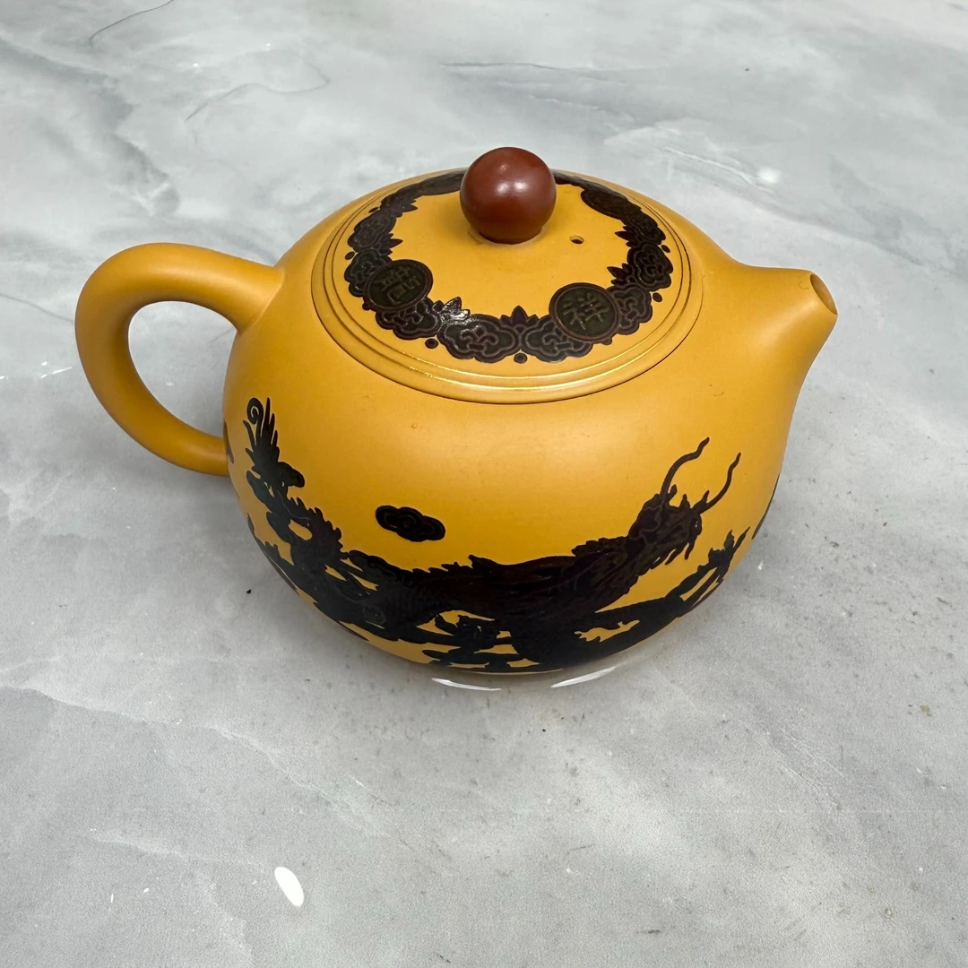 正宗黄段泥短嘴西施金丝走线工艺茶具R2