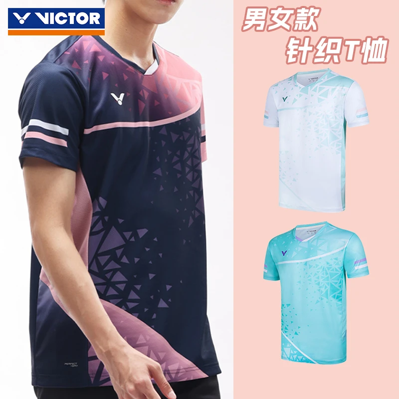 2025新款victor胜利透气羽毛球服上衣男女大赛系列比赛服运动球服