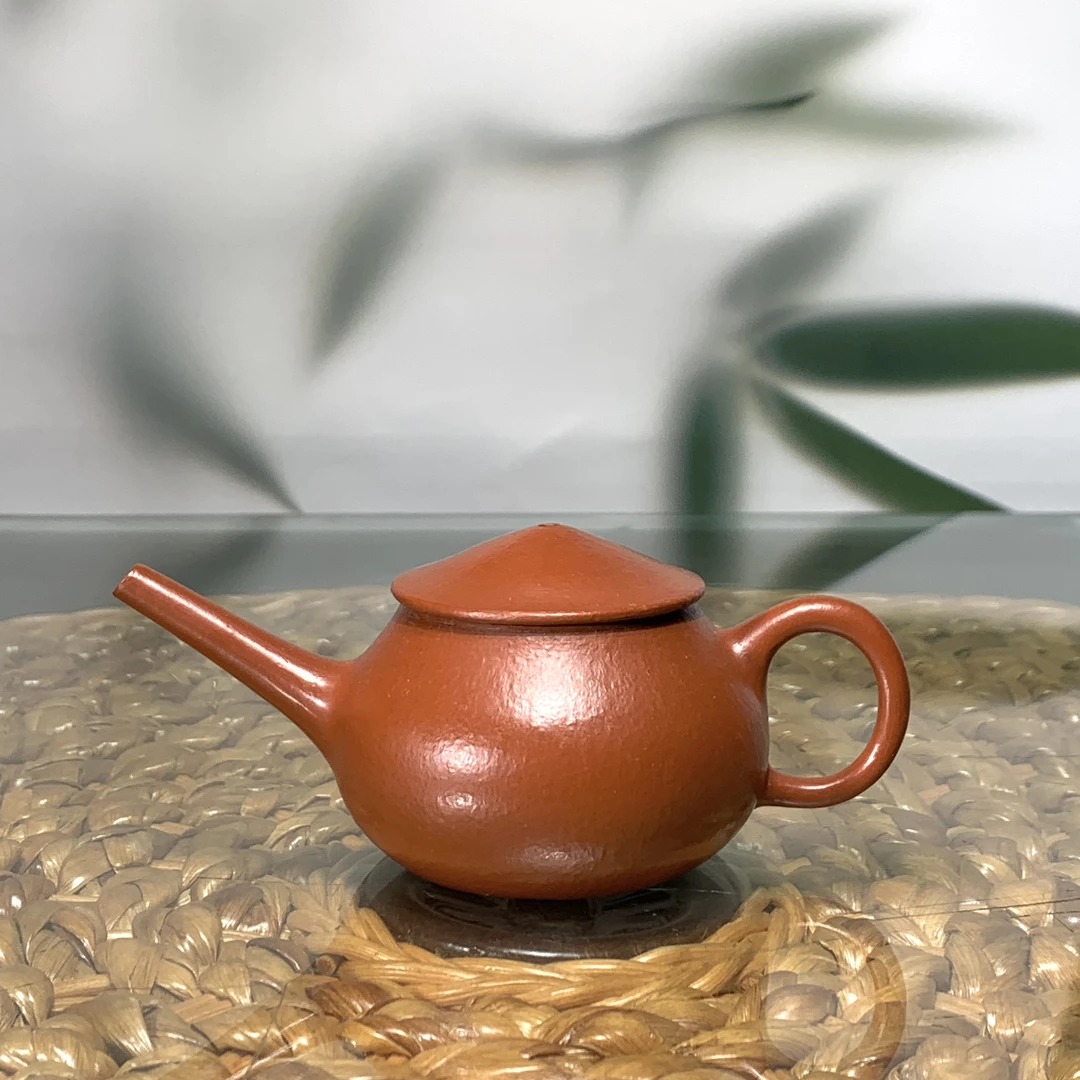 宜兴紫砂壶孟臣款长嘴小渔翁90cc朱泥渔翁壶紫砂壶轻奢紫砂茶壶