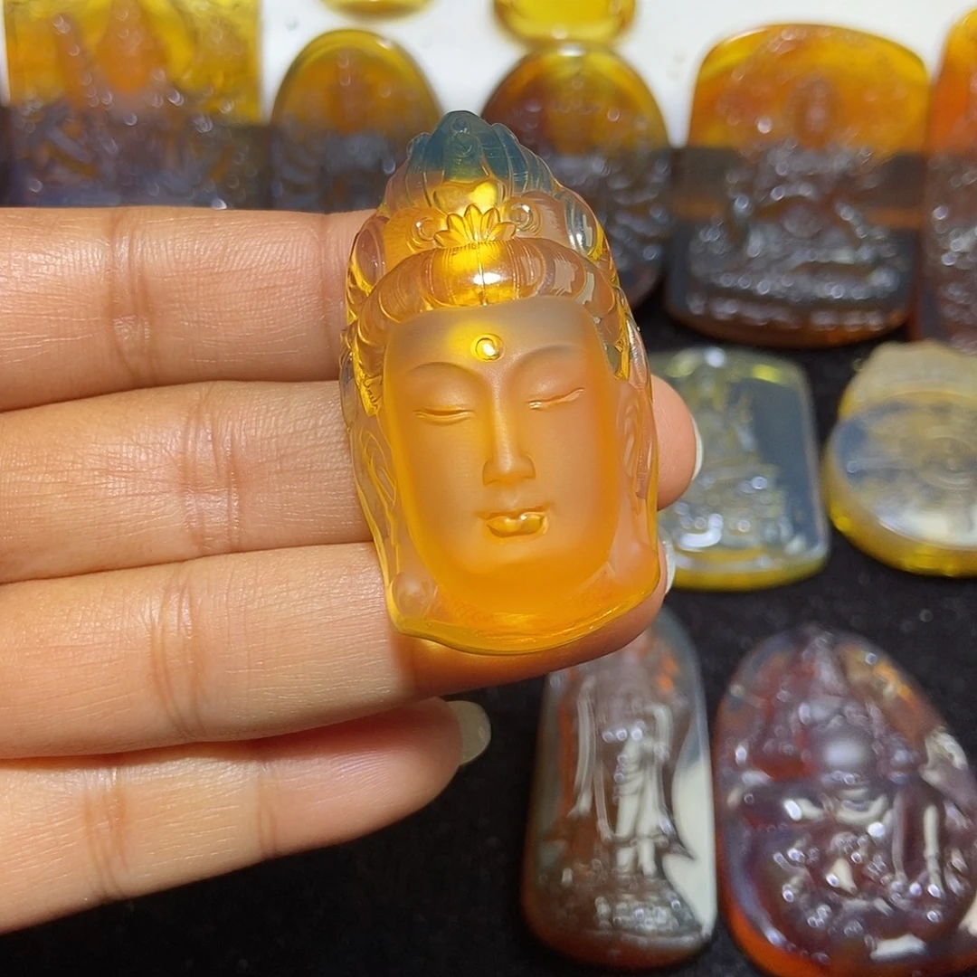 琥珀未镶嵌颈饰缅甸天然琥珀吊坠