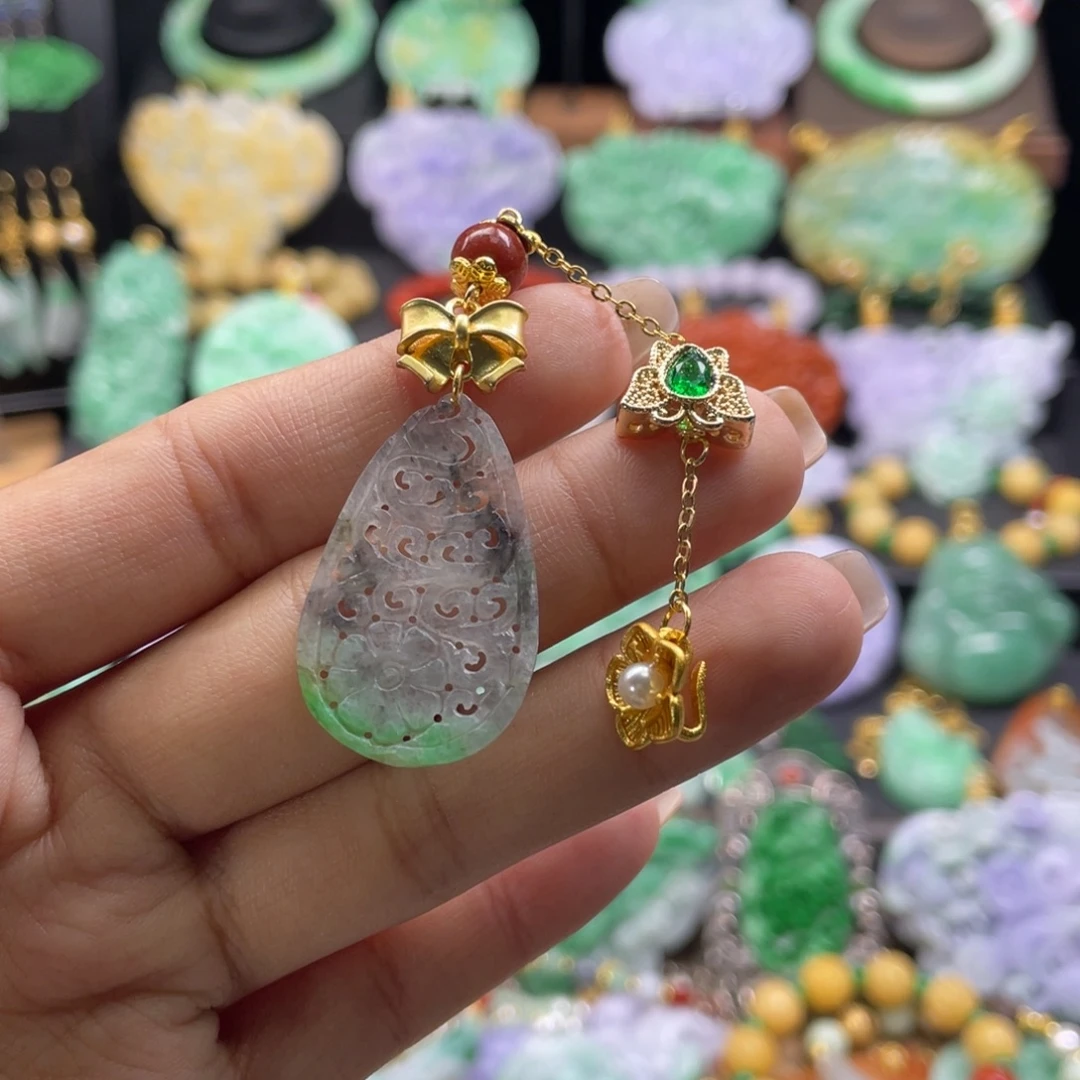 翡翠未镶嵌颈饰代编织