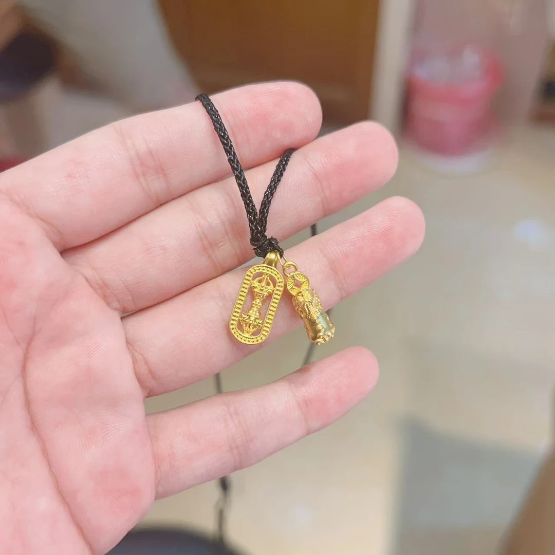 【足金貔貅降魔杵】简约百搭 带链子