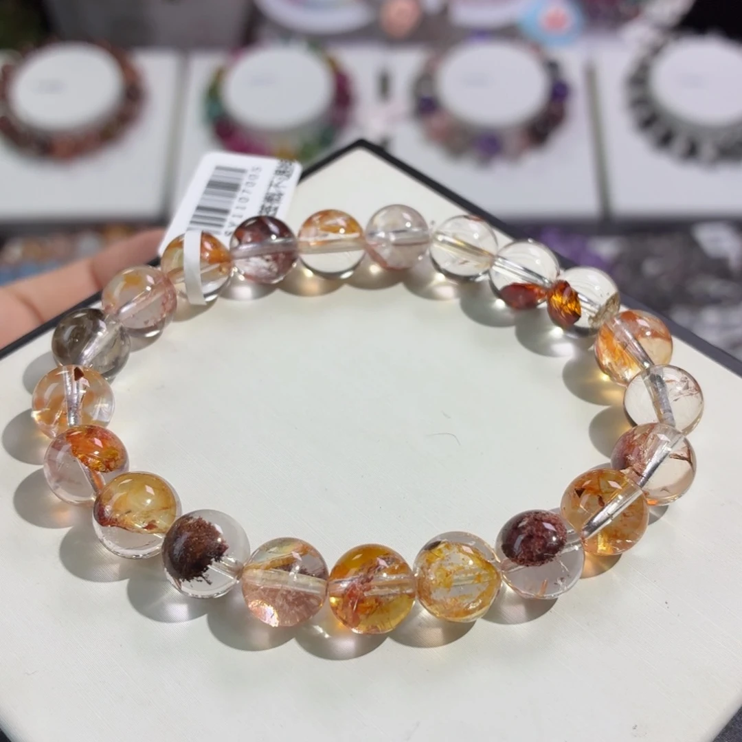 手串水晶未镶嵌透体锦鲤胶花9+